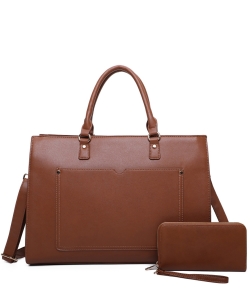 Front Pocket Boxy 2in1 Satchel DN2335T2 BROWN